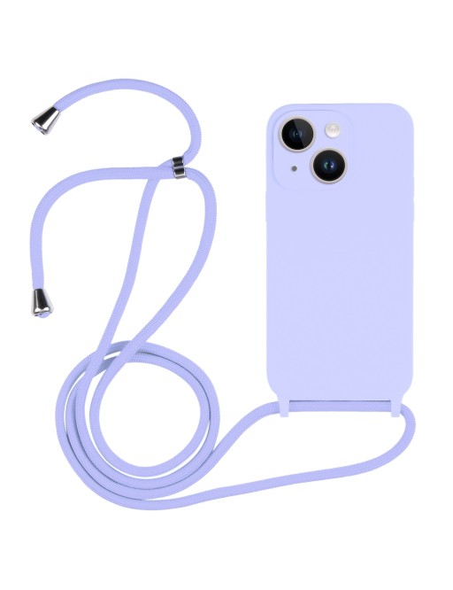 Necklace Étui pour chaîne de téléphone portable pour iPhone 14 Plus (violet)