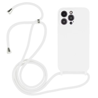 Necklace Étui pour chaîne de téléphone portable pour iPhone 14 Pro (blanc)