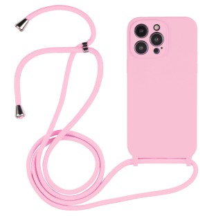 Necklace Étui pour chaîne de téléphone portable pour iPhone 14 Pro (rose)
