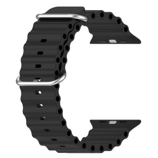 Bracelet en silicone pour Apple Watch Series 1/2/3/ 38mm / 2/4/5/SE/6 40mm & 7/8 41mm noir
