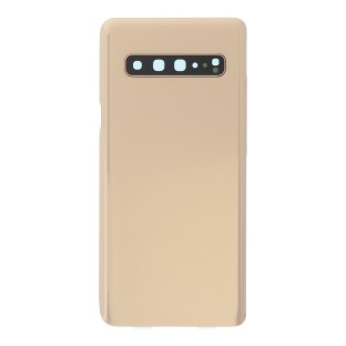 Samsung Galaxy S10 5G Battery Cover con cornice adesiva + obiettivo fotocamera posteriore Oro