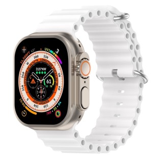 Bracelet en silicone Blanc pour Apple Watch Ultra 49mm / Series 7&8 45mm / Series 4-6, SE & SE 2 44mm