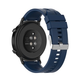 Huawei Watch GT 2 42mm Silikonarmband mit silberner Schnalle Dunkelblau