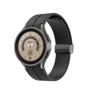 Bracelet en silicone noir pour Samsung Galaxy Watch 5 40mm / 44mm / Pro 45mm