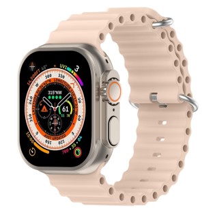 Bracelet en silicone rose clair pour Apple Watch Ultra 49mm / Series 8 & 7 45mm / SE 2&6&SE&5&4 44mm
