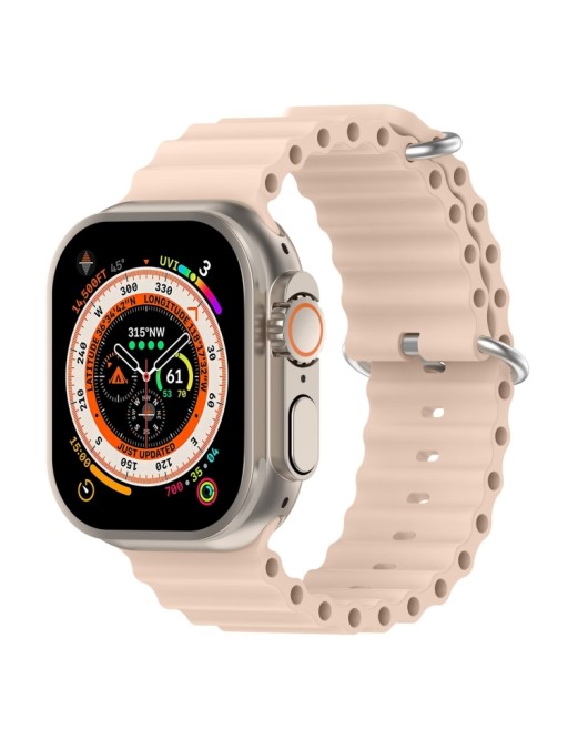 Bracelet en silicone rose clair pour Apple Watch Ultra 49mm / Series 8 & 7 45mm / SE 2&6&SE&5&4 44mm