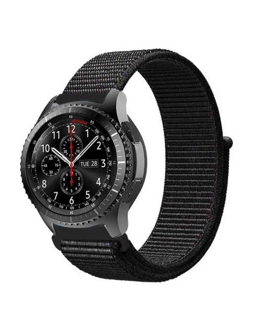 Nylon bracelet de montre noir pour Samsung Galaxy Watch 46mm