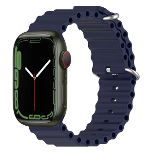 Silikonarmband für Apple Watch Series 8&7 41mm / SE 2&6&SE&5&4 40mm / 3&2&1 38mm Mitternachtsblau
