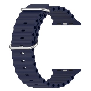 Silikonarmband für Apple Watch Series 8&7 41mm / SE 2&6&SE&5&4 40mm / 3&2&1 38mm Mitternachtsblau