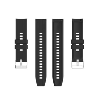 Huawei Watch GT 2 42mm Silikonarmband mit silberner Schnalle Schwarz