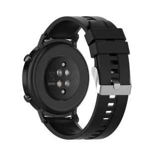 Huawei Watch GT 2 42mm Silikonarmband mit silberner Schnalle Schwarz