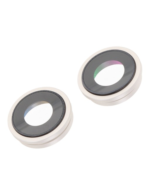 lente e lunetta della fotocamera posteriore di iPhone 14 / 14 Plus: set di 2 pezzi argento