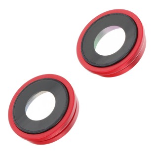 lente e lunetta della fotocamera posteriore di iPhone 14 / 14 Plus: set di 2 pezzi rossi
