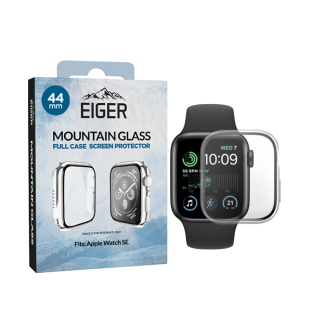Apple Watch SE 44mm Full Case Schutz transparent Mountain Glass Full Case Ccear
