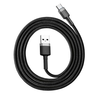 1m 3A Max USB-A to USB-C Data and Quick Charge Cable Grey