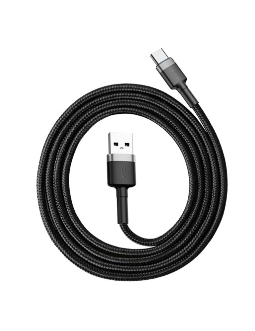 1m 3A Max USB-A to USB-C Data and Quick Charge Cable Grey