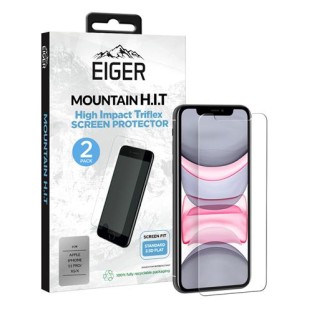 2er Set Eiger iPhone Xs / X / 11 Pro Tri Flex Display Schutzfolie (EGSP00525)