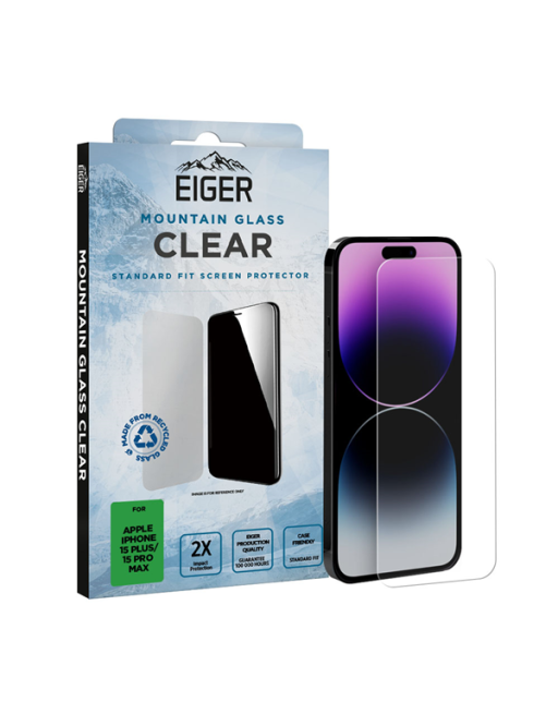 Verre de protection d'écran Eiger pour iPhone 15 Plus / 15 Pro Max