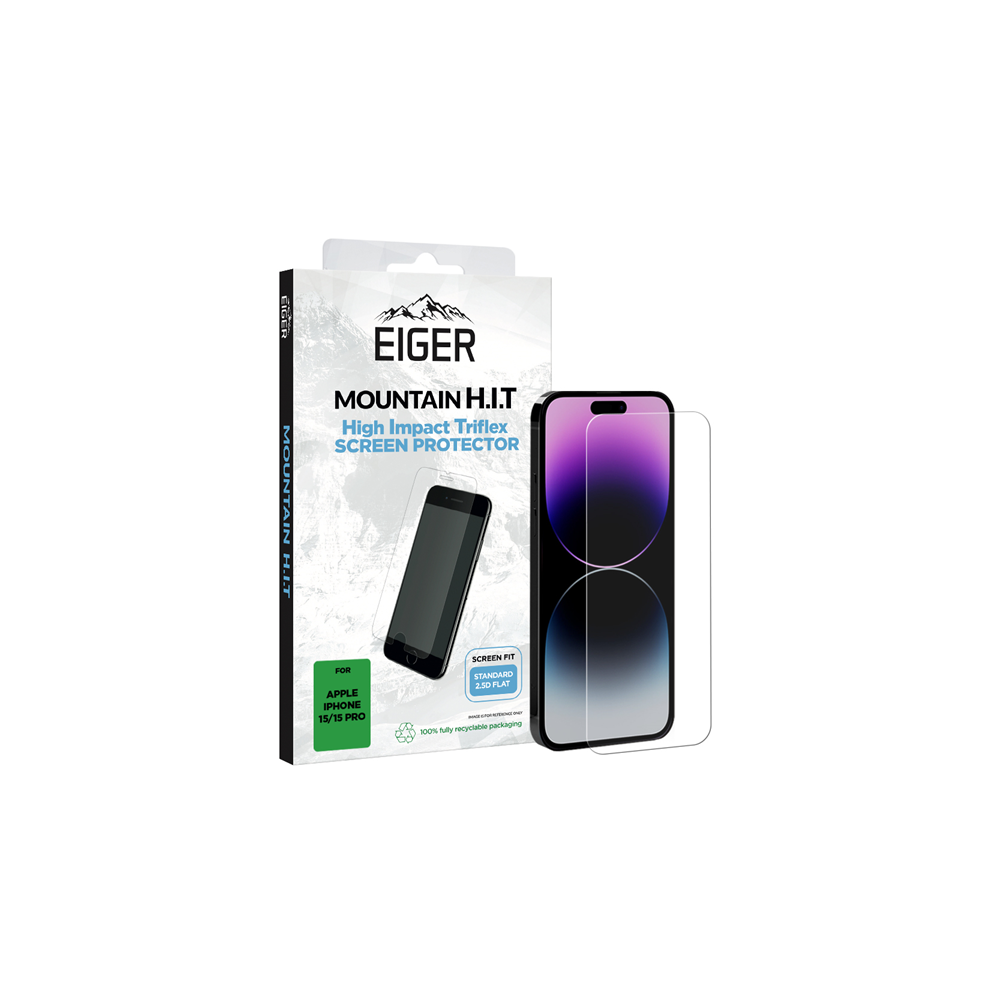 Verre d'écran Eiger 2.5D Mountain Ultra pour iPhone 15 Plus / 15