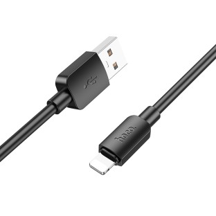 hoco 1m 2.4A USB-A auf Lightning Lade- & Datenkabel Schwarz