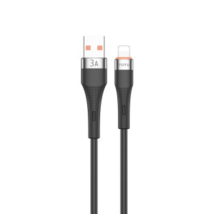 TOTU USB-A auf Lightning Skin Feel Kabel 1m Schwarz