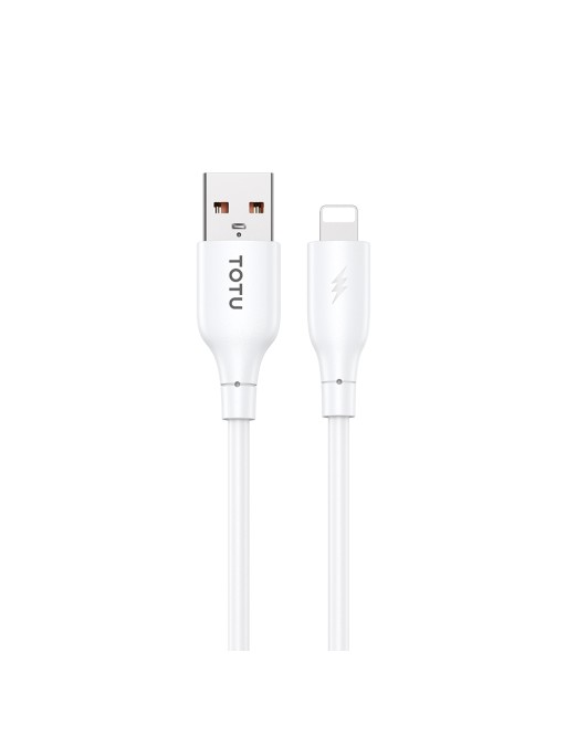 TOTU Câble de données USB-A vers Lightning 8 broches à charge rapide 1m blanc