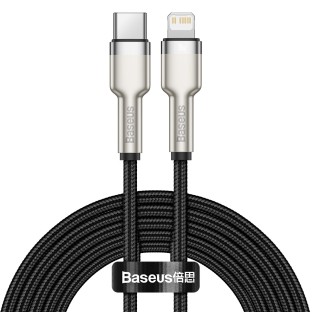 Baseus 2 mètres de câble de chargement USB-C vers Lightning noir