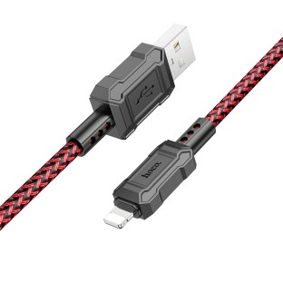 hoco 2.4A USB vers Lightning câble de charge indéchirable 1m rouge