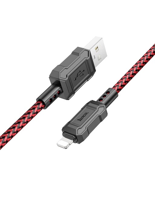 hoco 2.4A USB vers Lightning câble de charge indéchirable 1m rouge