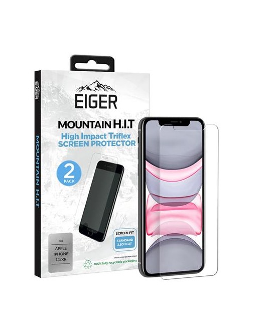 Pellicola protettiva Eiger per iPhone 11, XR (confezione da 2)