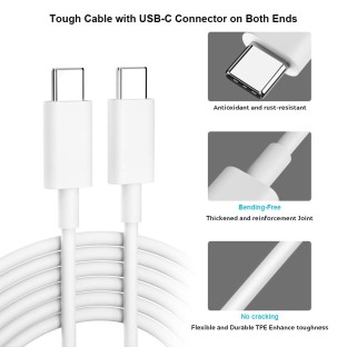 chargeur USB-C 20W avec câble de 2m pour iPhone 15 / Plus / Pro / Pro Max