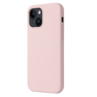 Custodia in silicone rosa per iPhone 15