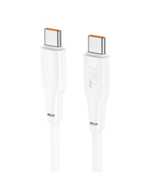hoco 100W USB-C to USB-C fast charging data cable white