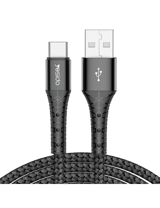 Yesido 2m USB-A zu USB-C Ladekabel Schwarz