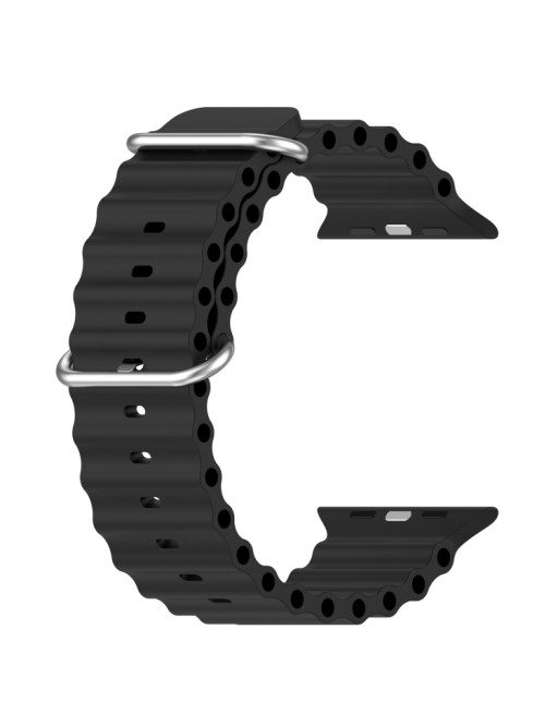 Bracciale in silicone per Apple Watch Ultra 49mm / Serie 7,8 45mm / SE 2-6 44mm Nero