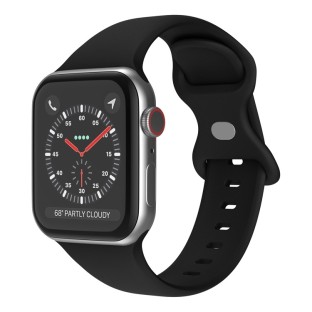 Bracelet en silicone pour Apple Watch Ultra 49mm / Watch Ultra 2 49mm / Series 7,8,9 45mm / SE 2-6 44mm / 1,2,3 42mm noir