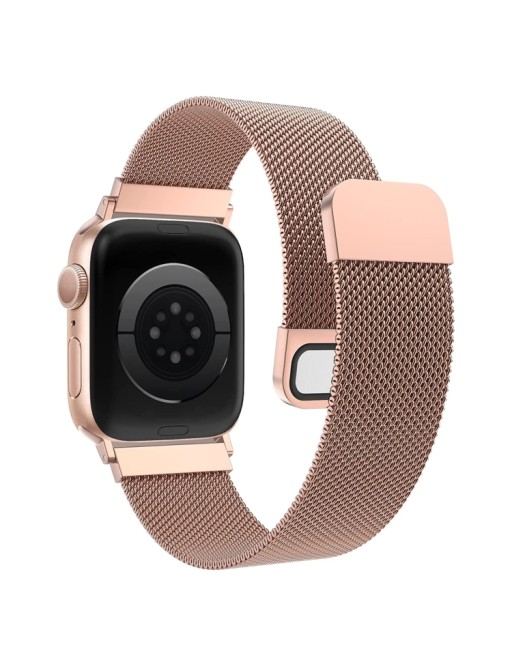 Stainless steel watch band for Apple Watch Series 7,8,9 41mm / SE 2-6 40mm / 1,2,3 38mm Rose Gold