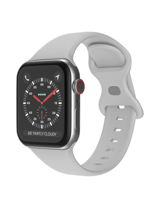 Bracciale in silicone per Apple Watch Series 7,8,9 41mm / SE 2-6 40mm / 1,2,3 38mm Grigio