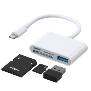 Joyroom 4in1 Lightning to SD / TF card + Lightning + USB-A adapter
