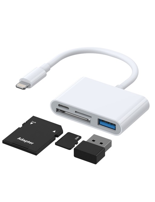 Joyroom 4in1 Lightning to SD / TF card + Lightning + USB-A adapter