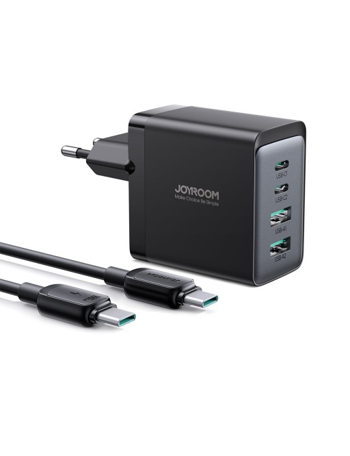 Joyroom 67W GaN Dual USB-A & Dual USB-C Multi-Port Charger Black