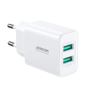 Joyroom 10,5W 2x USB-A Caricatore a doppia porta Bianco