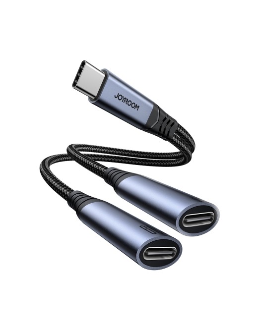 Joyroom 2in1 USB-C vers double câble adaptateur audio USB-C noir