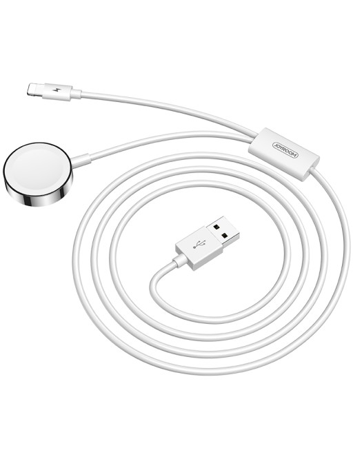 Joyroom 2in1 1.5m USB charging cable for Apple Watch White