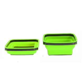 Foldable magnetic silicone small parts storage tray Green
