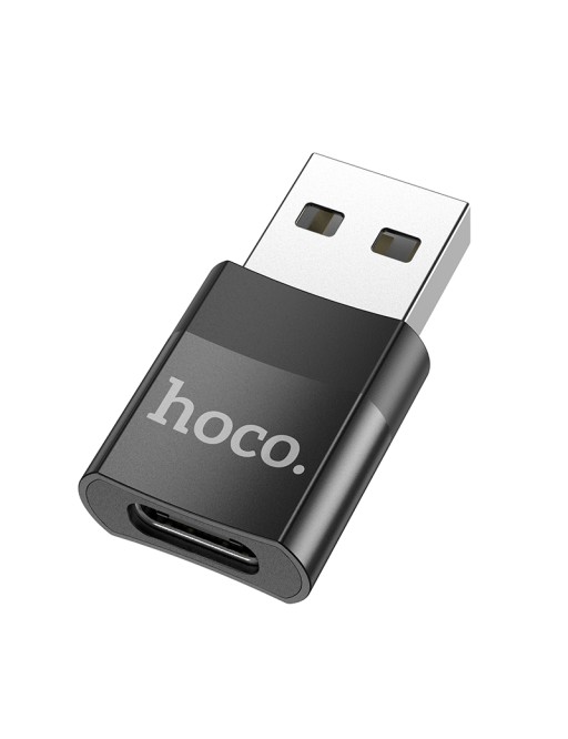 Hoco USB-A (Stecker) auf USB-C (Buchse) Adapter Schwarz