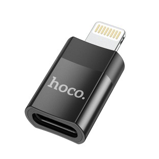 Adaptateur Hoco Lightning (mâle) vers USB-C (femelle) noir