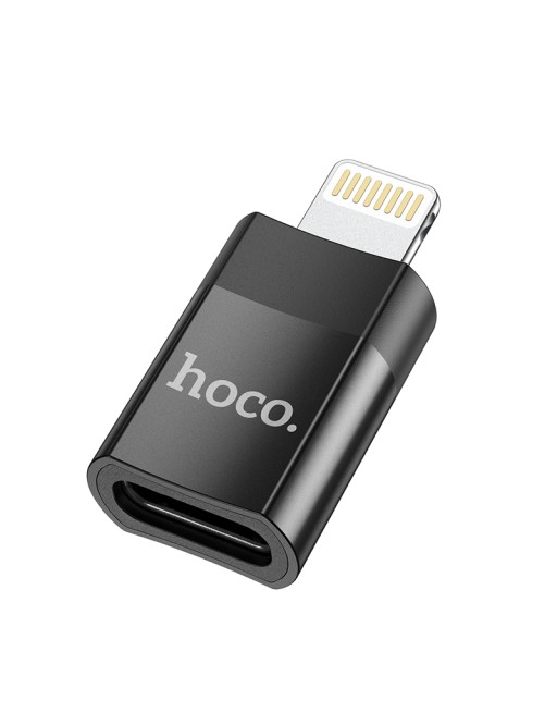 Hoco Lightning (Stecker) auf USB-C (Buchse) Adapter Schwarz