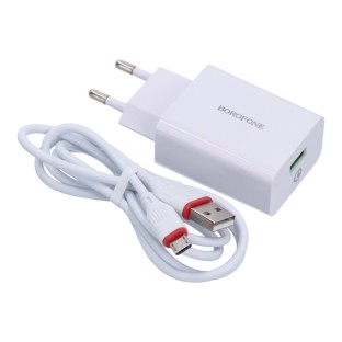 Borofone 18W Micro-USB QC3.0 Chargeur rapide Blanc
