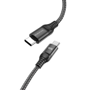 Borofone 1.5m 60W USB-C zu USB-C PD Schnellladekabel Schwarz